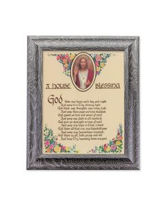 10 1/2" x 12 1/2" Grey Oak Finish Frame with an 8" x 10" House Blessing Print