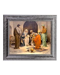 8" x 10" Chambers: Adoration of the Magi Print in a 10 1/2" x 12 1/2" Grey Oak Finish Frame