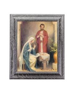 8" x 10 " Chambers: Holy Family of Nazareth Print in a 10 1/2" x 12 1/2" Grey Oak Finish Frame
