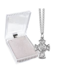 1" Four Way Cruciform Medal on a 18" Chain, Boxed