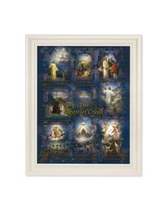 9 1/2" x 11 1/2" White Pearlescent Frame with an 8" x 10" Apostles' Creed  Print