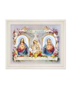 9 1/2" x 11 1/2" White Pearlescent Frame with an 8" x 10" Baby Room Blessing Print