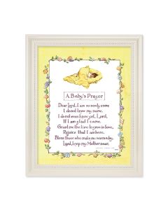 9 1/2" x 11 1/2" White Pearlescent Frame with an 8" x 10" A Baby's Prayer Print