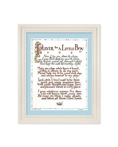 9 1/2" x 11 1/2" White Pearlescent Frame with an 8" x 10" Prayer for a Little Boy Print