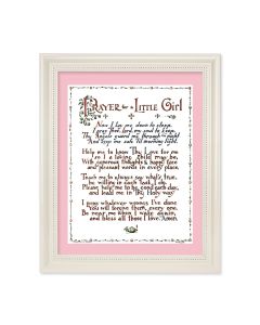 9 1/2" x 11 1/2" White Pearlescent Frame with an 8" x 10" Prayer for a Little Girl Print