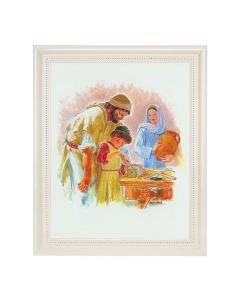 8" x 10" Hook: Jesus the Carpenter Print with an 9 1/2" x 11 1/2" White Pearlescent Frame  