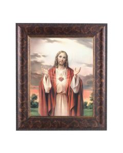 11 1/4" x 13 1/4" Art Deco Frame with an 8" x 10" Sacred Heart Print