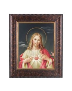 11 1/4" x 13 1/4" Art Deco Frame with an 8" x 10" Sacred Heart Print