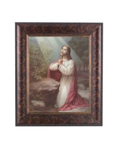 11 1/4" x 13 1/4" Art Deco Frame with an 8" x 10" Christ on Mount Olive Print