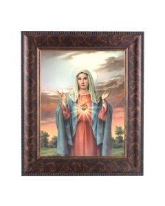11 1/4" x 13 1/4" Art Deco Frame with an 8" x 10" Immaculate Heart of Mary Print