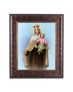 11 1/4" x 13 1/4" Art Deco Frame with an 8" x 10" Our Lady of Mt. Carmel Print