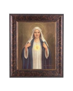 11 1/4" x 13 1/4" Art Deco Frame with an 8" x 10" Immaculate Heart of Mary Print
