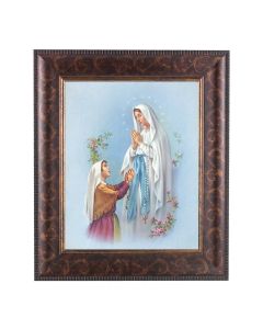 11 1/4" x 13 1/4" Art Deco Frame with an 8" x 10" Our Lady of Lourdes Print