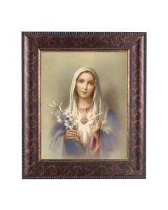 11 1/4" x 13 1/4" Art Deco Frame with an 8" x 10" Immaculate Heart of Mary Print