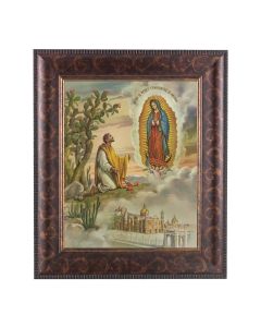 11 1/4" x 13 1/4" Art Deco Frame with an 8" x 10" Our Lady of Guadalupe with Juan Diego Print