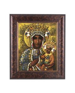 11 1/4" x 13 1/4" Art Deco Frame with an 8" x 10" Our Lady of Czestochowa Print