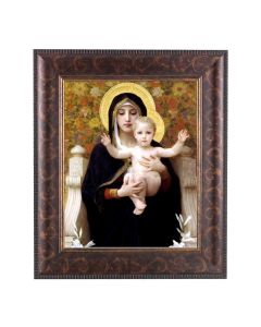 11 1/4" x 13 1/4" Art Deco Frame with an 8" x 10" Bouguereau: Madonna of the Lilies Print