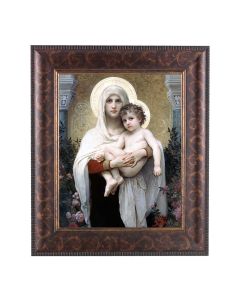 11 1/4" x 13 1/4" Art Deco Frame with an 8" x 10" Bouguereau: Madonna of the Roses Print