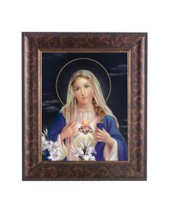 11 1/4" x 13 1/4" Art Deco Frame with an 8" x 10" Immaculate Heart of Mary Print