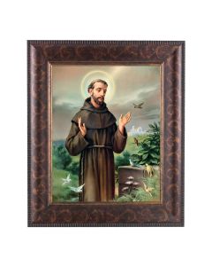11 1/4" x 13 1/4" Art Deco Frame with an 8" x 10" Saint Francis Print