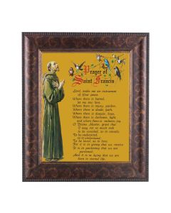 11 1/4" x 13 1/4" Art Deco Frame with an 8" x 10" Prayer to Saint Francis Print