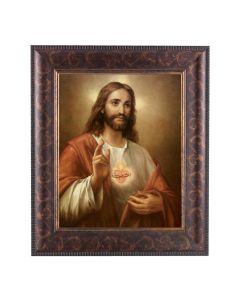 11 1/4" x 13 1/4" Art Deco Frame with an 8" x 10" The Sacred Heart of Jesus Print