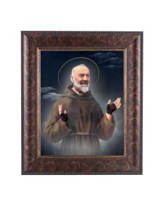 11 1/4" x 13 1/4" Art Deco Frame with an 8" x 10" Saint Pio Print