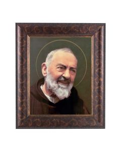 11 1/4" x 13 1/4" Art Deco Frame with an 8" x 10" Saint Pio Print