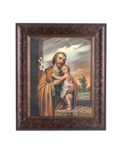 11 1/4" x 13 1/4" Art Deco Frame with an 8" x 10" Saint Joseph Print