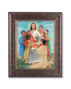 11 1/4" x 13 1/4" Art Deco Frame with an 8" x 10" Christ with Children Print