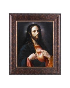 11 1/4" x 13 1/4" Art Deco Frame with an 8" x 10" The Sacred Heart of Jesus Print