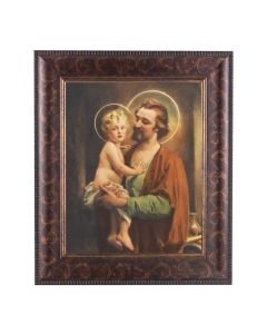 11 1/4" x 13 1/4" Art Deco Frame with an 8" x 10" St. Joseph with Jesus Print