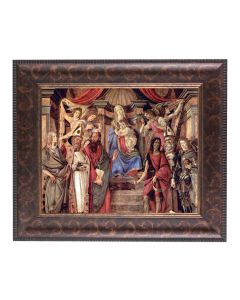 11 1/4" x 13 1/4" Art Deco Frame with an 8" x 10" Madonna Throne of Angels and Saints Print
