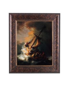 11 1/4" x 13 1/4" Art Deco Frame with an 8" x 10" Rembrandt: Storm on the Sea of Galilee Print