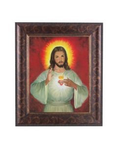 11 1/4" x 13 1/4" Art Deco Frame with an 8" x 10" The Sacred Heart of Jesus Print