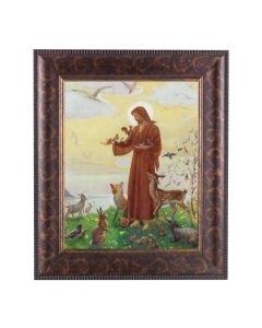 11 1/4" x 13 1/4" Art Deco Frame with an 8" x 10" St. Francis Print