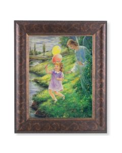 11 1/4" x 13 1/4" Art Deco Frame with an 8" x 10" Guardian Angel with Girl Print