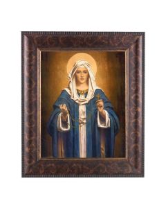 11 1/4" x 13 1/4" Art Deco Frame with 8" x 10" Madonna of the Rosary Print
