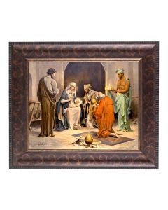 8" x 10" Chambers:  Adoration of the Magi Print in a 11 1/4" x 13 1/4" Art Deco Frame