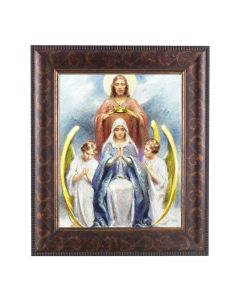 8" x 10" Chambers: Jesus Crowning Mary Print with a 11 1/4" x 13 1/4" Art Deco Frame