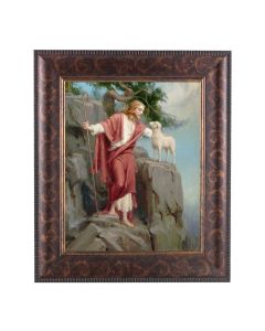 8" x 10" Chambers: Christ and the Lost Lamb Print with a 11 1/4" x 13 1/4" Art Deco Frame