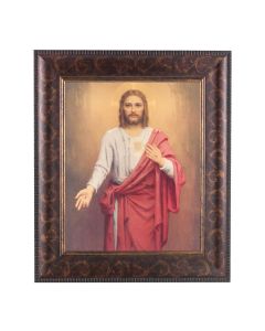 8" x 10" Chambers: Sacred Heart of Jesus Print with a 11 1/4" x 13 1/4" Art Deco Frame  