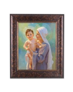 8" x 10" After Chambers: Jesus and Mary Print with a 11 1/4" x 13 1/4" Art Deco Frame  
