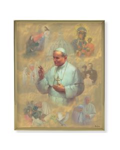 8" x 10" Gold Plaque Frame with a St. John Paul II Print