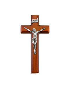 9" Two Tone Cross with Fine Pewter Corpus