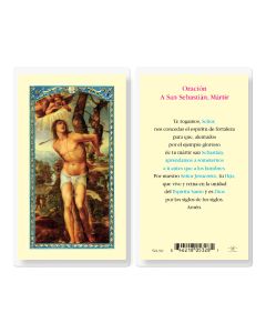 Oracion a San Sebastian, Martir Holy Card