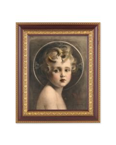 11 1/2" x 13 1/2" Cherry Frame with Gold Trim with an 8" x 10" Chambers: Light of World Print