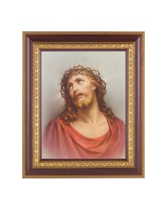 11 1/2" x 13 1/2" Cherry Frame with Gold Trim with an 8" x 10" Christ in Agony Print