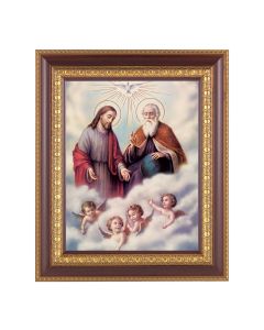 11 1/2" x 13 1/2" Cherry Frame with Gold Trim with an 8" x 10" The Trinity Print