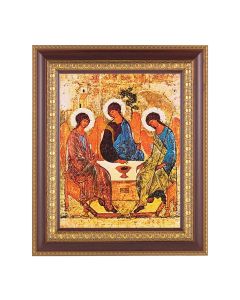 11 1/2" x 13 1/2" Cherry Frame with Gold Trim with an 8" x 10" Holy Trinity Print